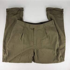 Vintage Kenneth Cole New York Olive Green Pleated Dress Pants - Size 34